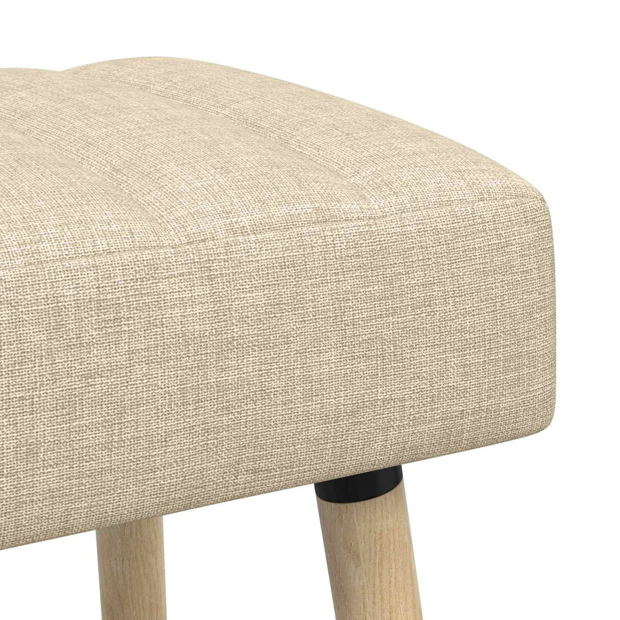 Kanaal-geplooide bank Crèmekleurig 110 x 40 x 46 cm Stof