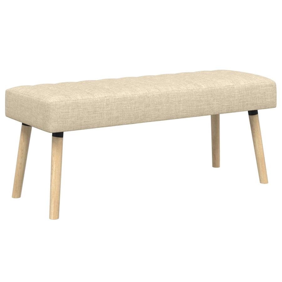 Kanaal-geplooide bank Crèmekleurig 110 x 40 x 46 cm Stof
