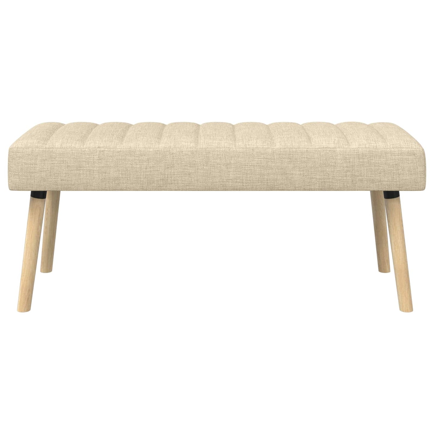 Kanaal-geplooide bank Crèmekleurig 110 x 40 x 46 cm Stof