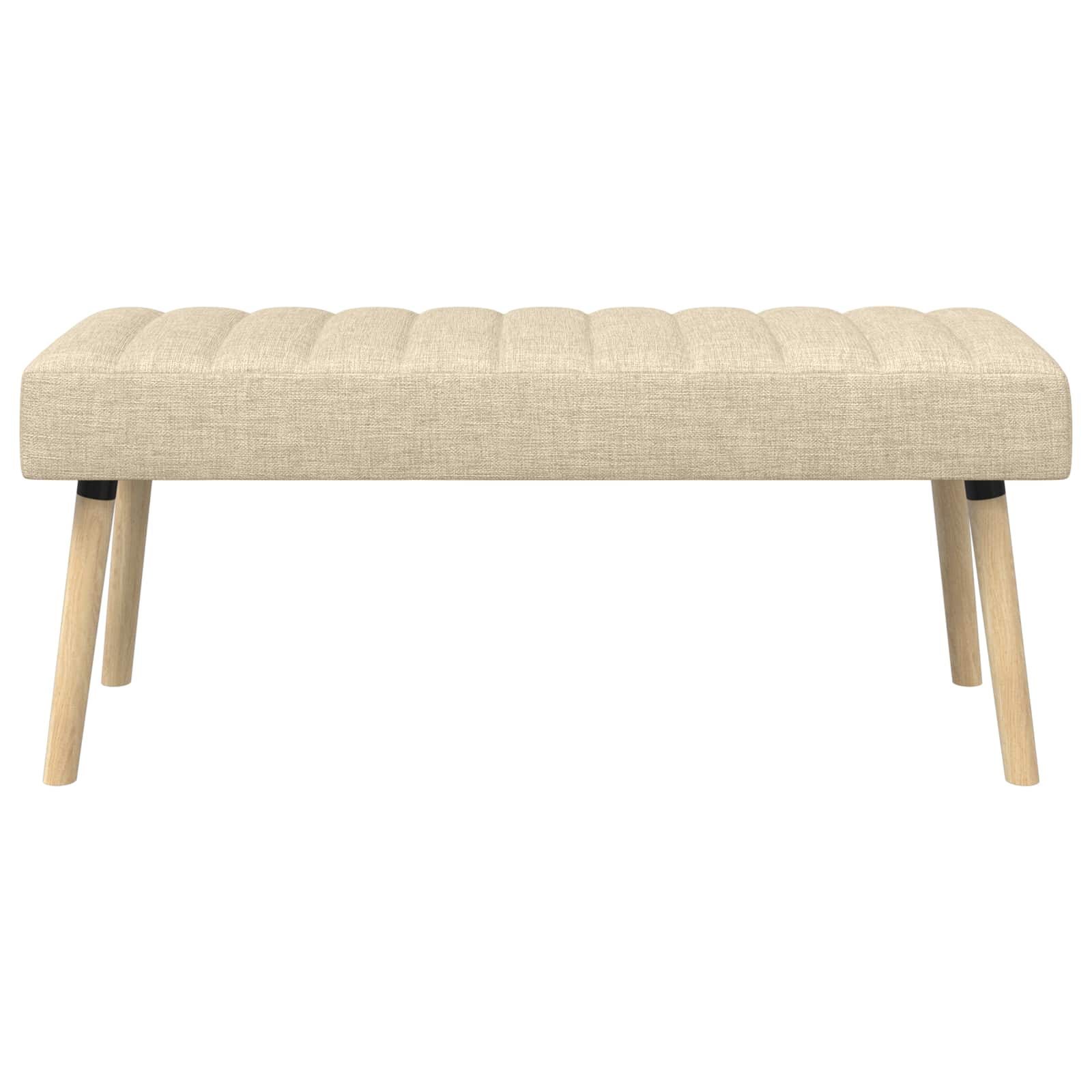 Kanaal-geplooide bank Crèmekleurig 110 x 40 x 46 cm Stof