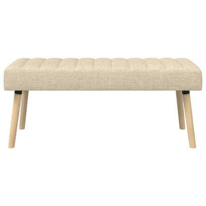 Kanaal-geplooide bank Crèmekleurig 110 x 40 x 46 cm Stof