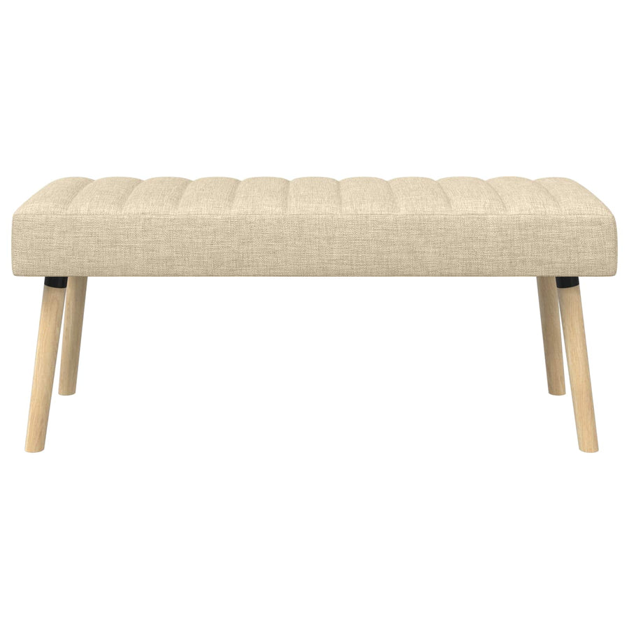 Kanaal-geplooide bank Crèmekleurig 110 x 40 x 46 cm Stof