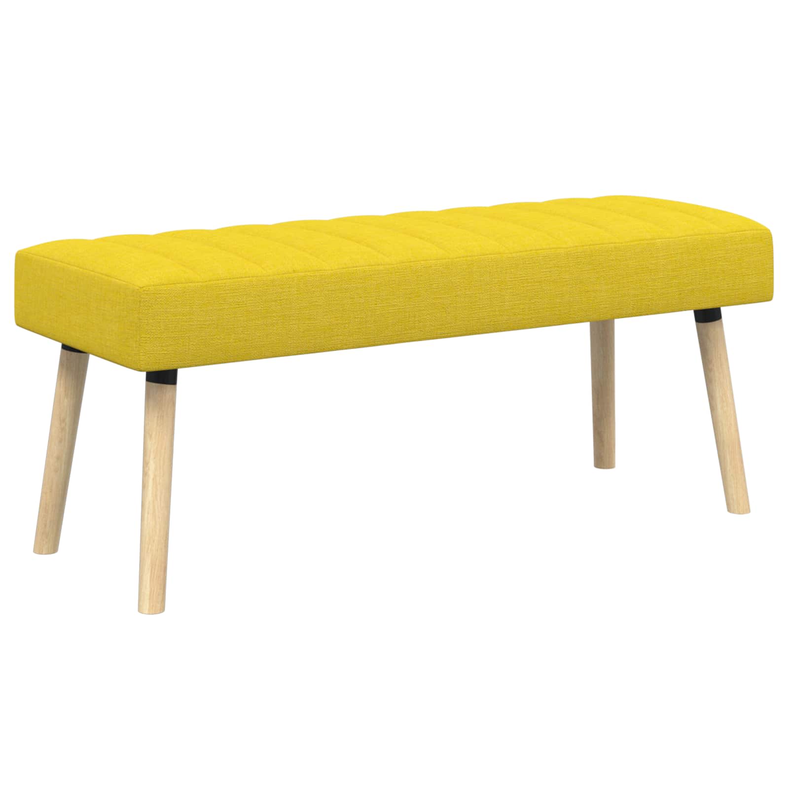 Kanaal-geplooide bank Lichtgeel 110 x 40 x 46 cm Stof