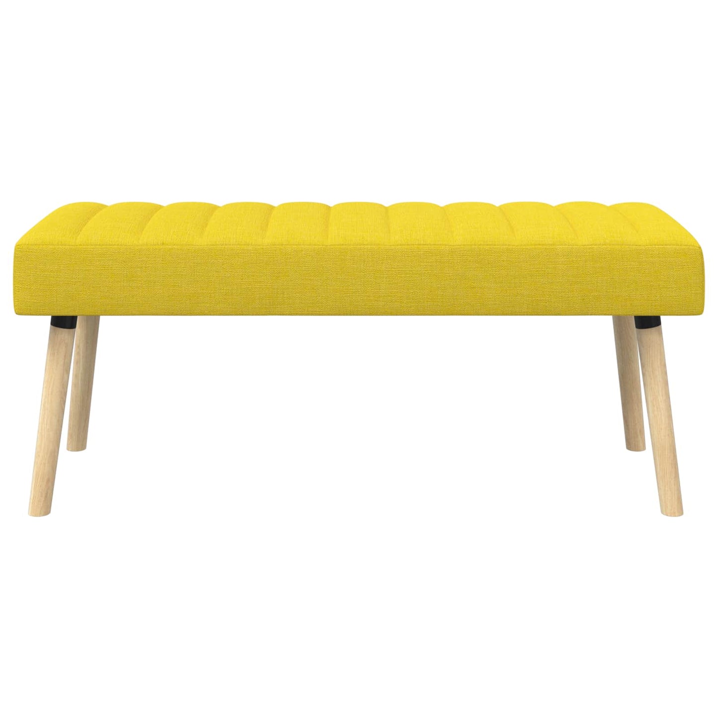 Kanaal-geplooide bank Lichtgeel 110 x 40 x 46 cm Stof
