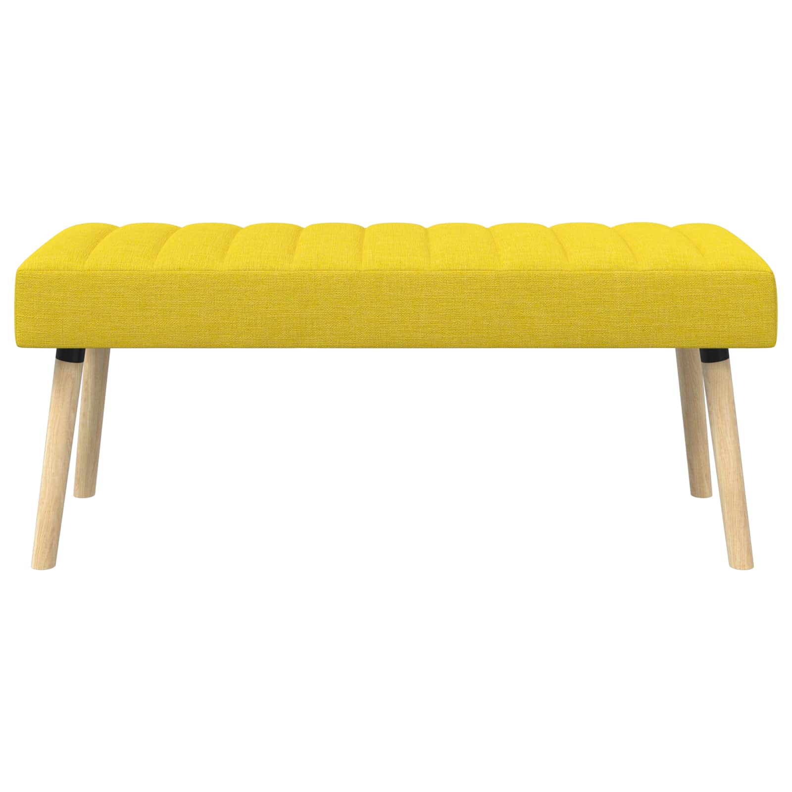 Kanaal-geplooide bank Lichtgeel 110 x 40 x 46 cm Stof