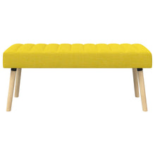 Kanaal-geplooide bank Lichtgeel 110 x 40 x 46 cm Stof