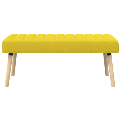 Kanaal-geplooide bank Lichtgeel 110 x 40 x 46 cm Stof