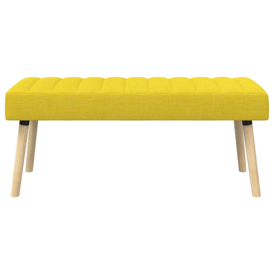 Kanaal-geplooide bank Lichtgeel 110 x 40 x 46 cm Stof