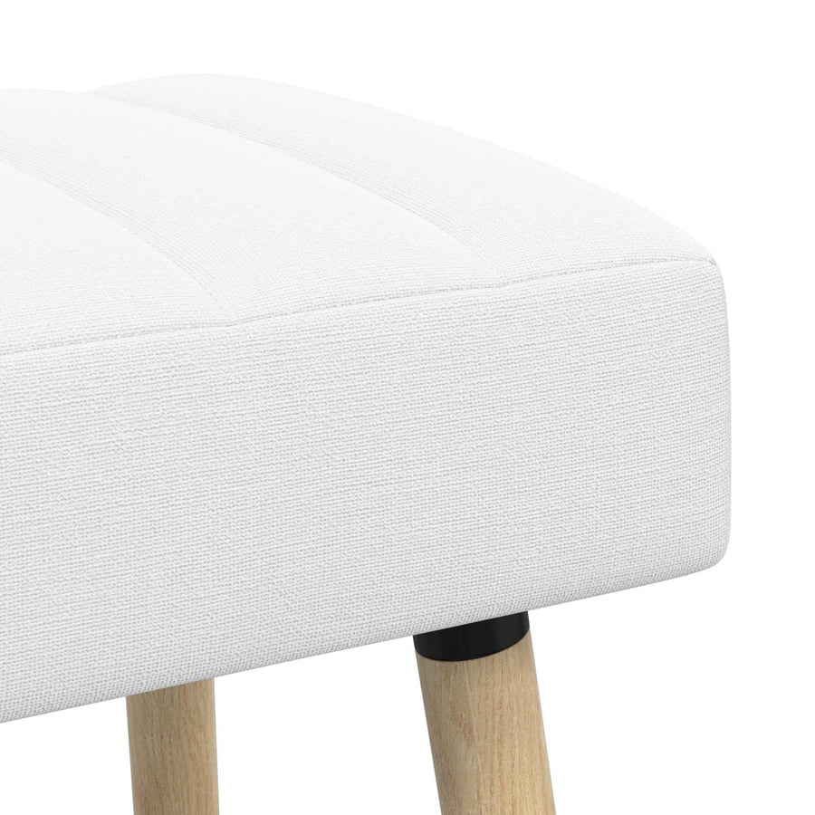 Kanaal-geplooide bank Wit 110 x 40 x 46 cm Stof