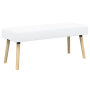 Bank kanaal geplooid wit 110x40x46 cm stof