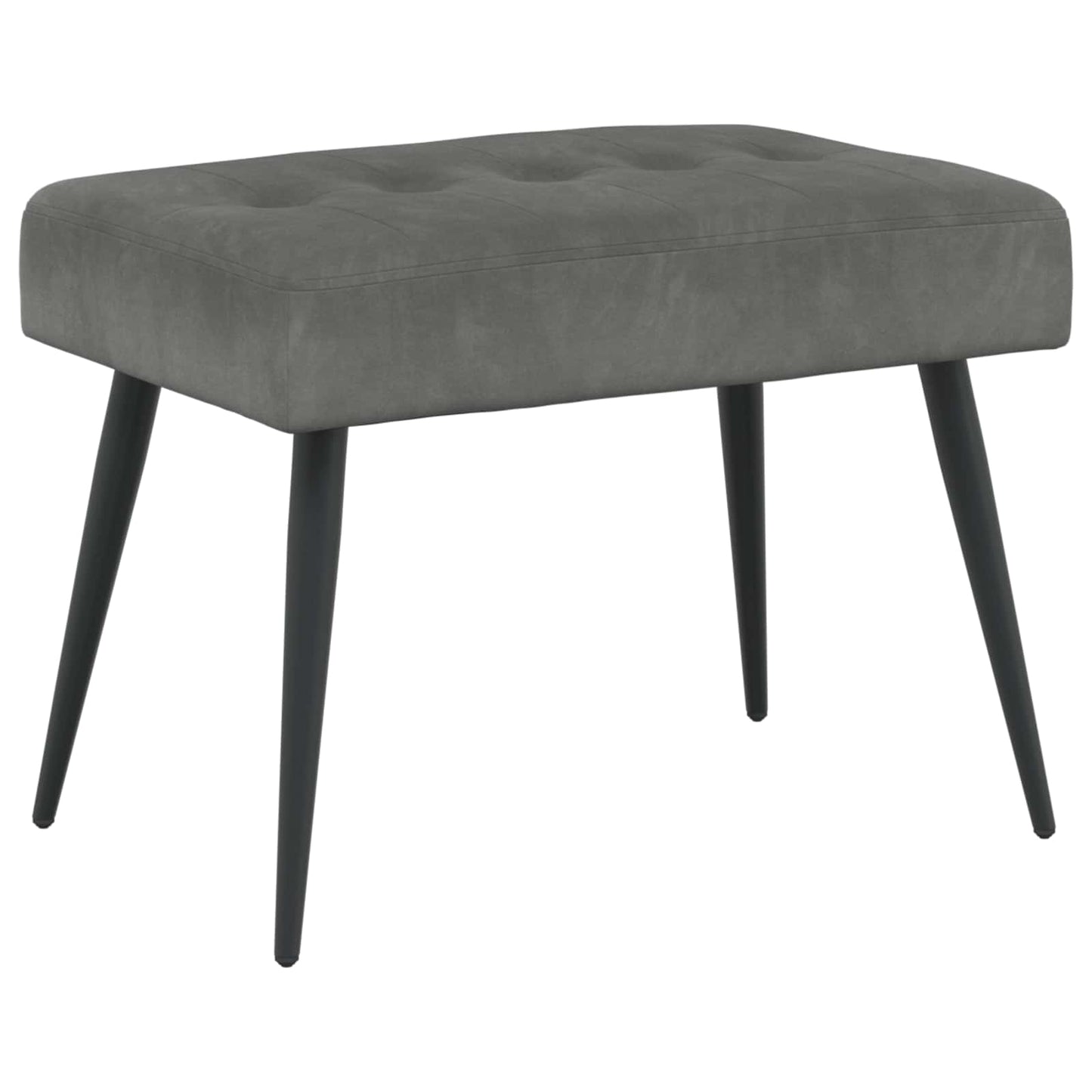Bank met knoopverstelling Donkergrijs 60 x 40 x 45 cm Fluweel