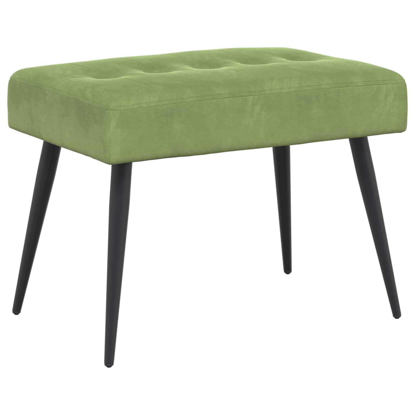 Bank met knoopverstelling Lichtgroen 60 x 40 x 45 cm Fluweel