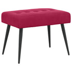 Bank wijnrood 60x40x45 cm fluweel
