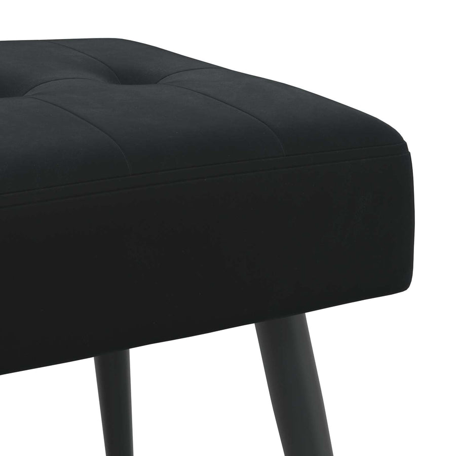 Bank met knoopverstelling Zwart 60 x 40 x 45 cm Fluweel