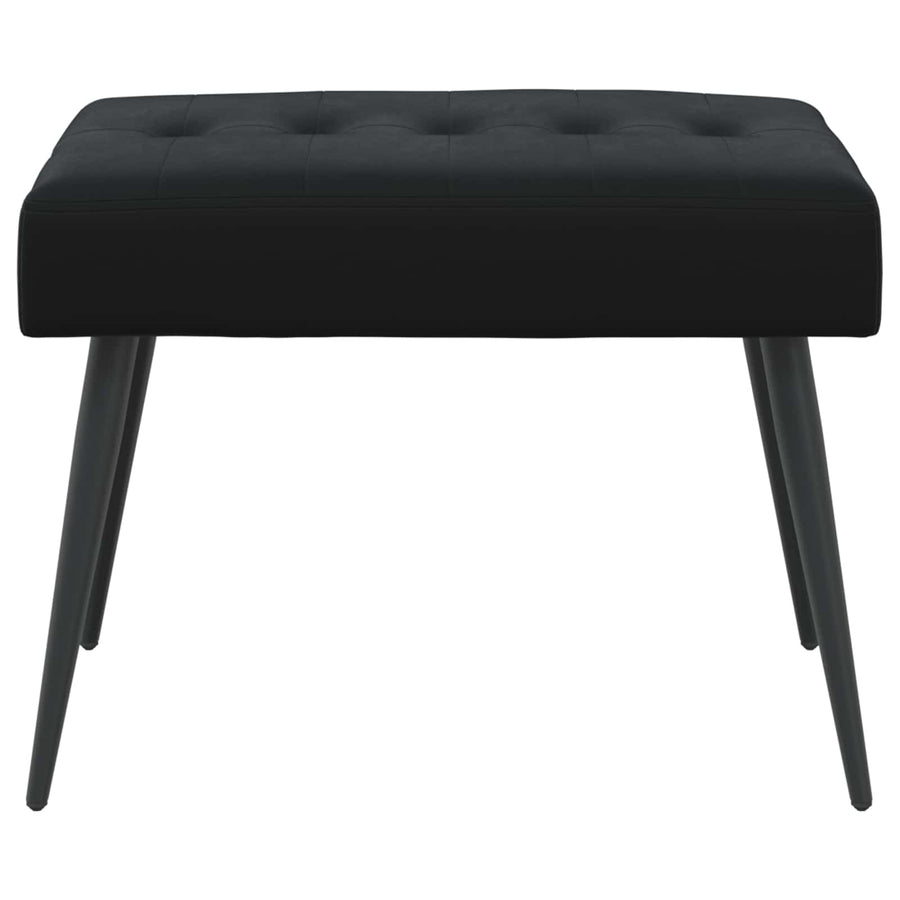 Bank met knoopverstelling Zwart 60 x 40 x 45 cm Fluweel