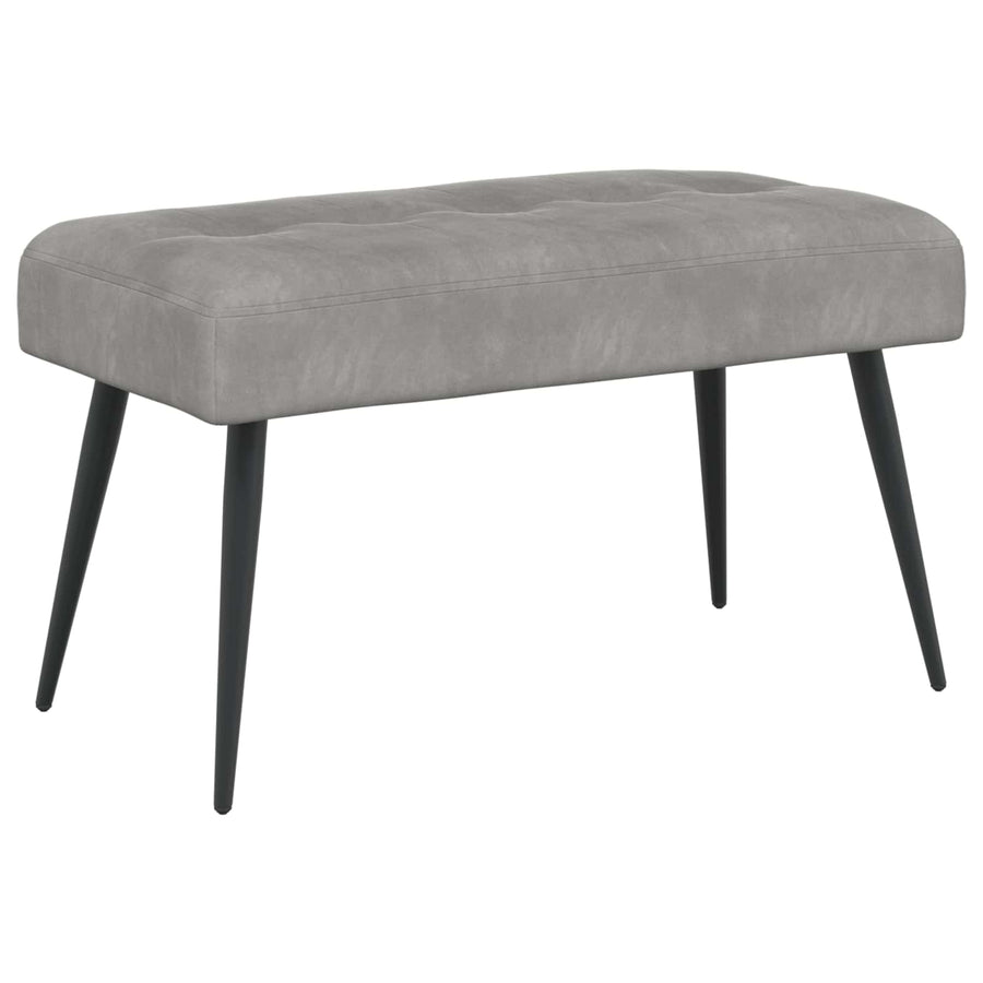Bank met knoopverstelling Lichtgrijs 80 x 40 x 46 cm Fluweel