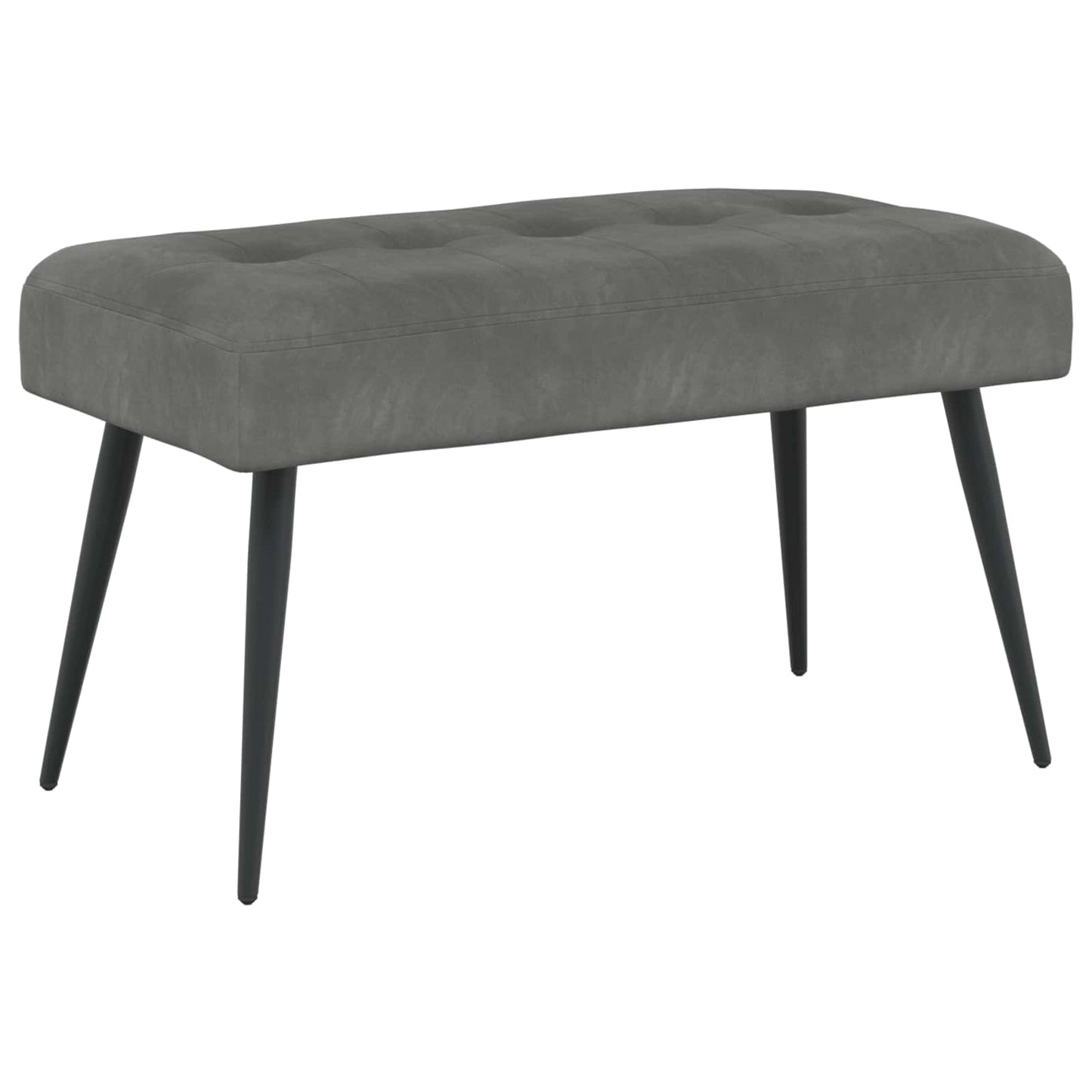 Bank met knoopverstelling Donkergrijs 80 x 40 x 46 cm Fluweel