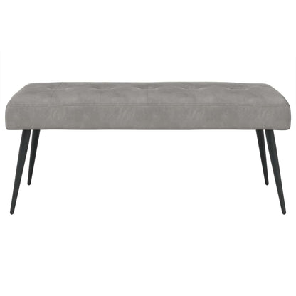 Bank met knoopverstelling Lichtgrijs 110 x 40 x 46 cm Fluweel
