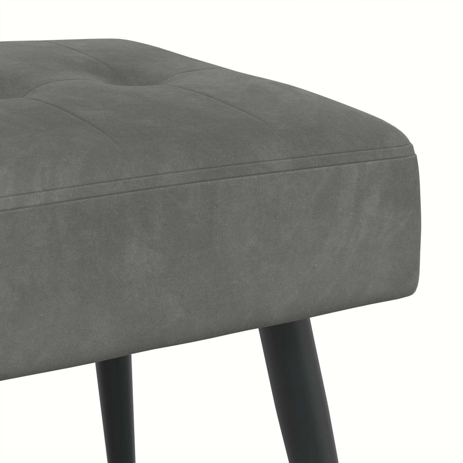Bank met knoopverstelling Donkergrijs 110 x 40 x 46 cm Fluweel