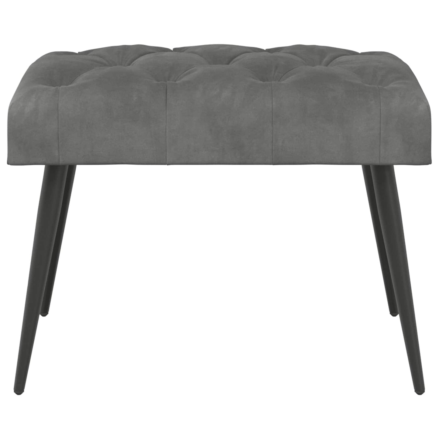 Bank met knoopverstelling Donkergrijs 60 x 40 x 45 cm Fluweel