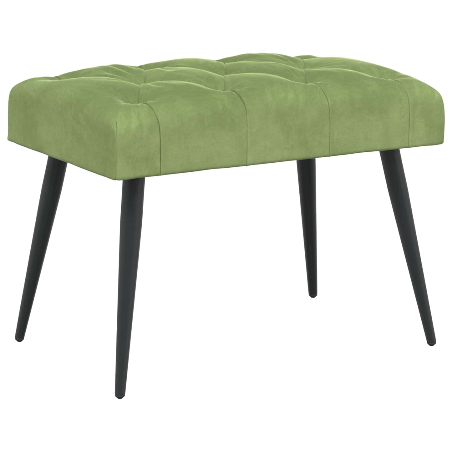 Bank met knoopverstelling Lichtgroen 60 x 40 x 45 cm Fluweel