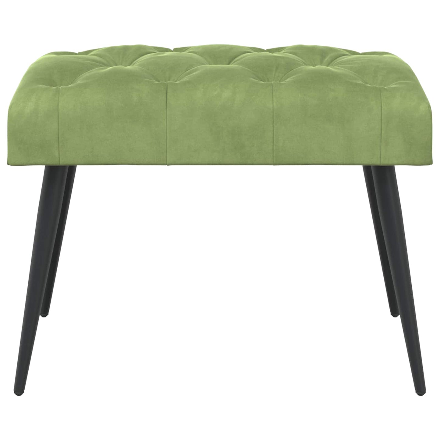 Bank met knoopverstelling Lichtgroen 60 x 40 x 45 cm Fluweel