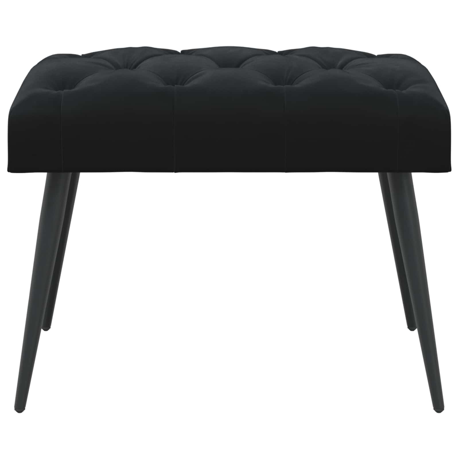 Bank met knoopverstelling Zwart 60 x 40 x 45 cm Fluweel