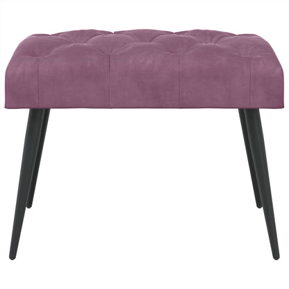Bank met knoopverstelling Paars 60 x 40 x 45 cm Fluweel