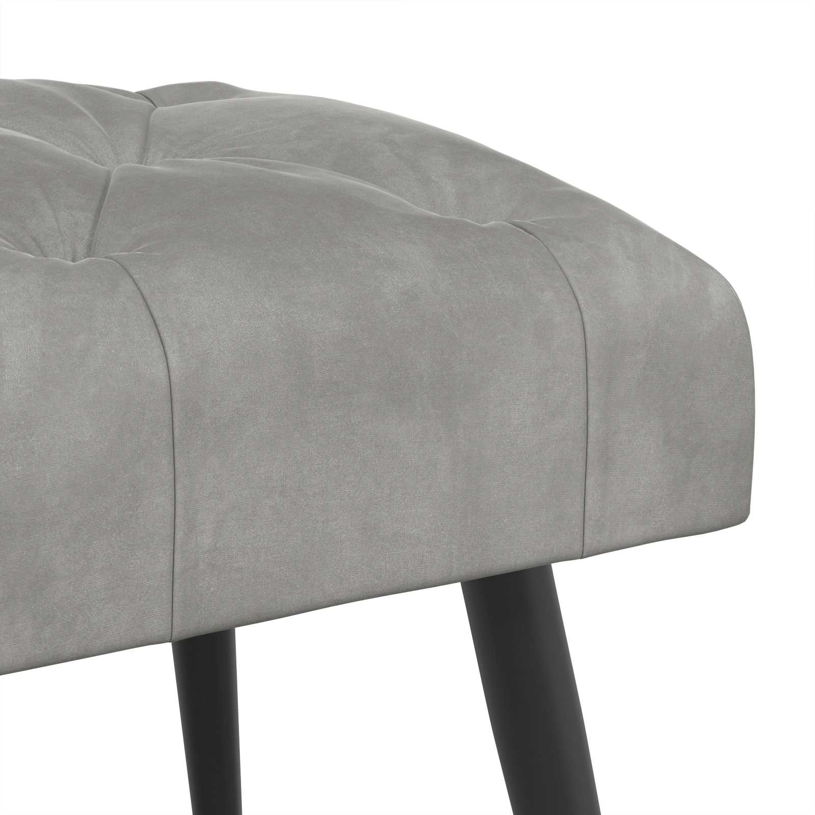 Bank met knoopverstelling Lichtgrijs 80 x 40 x 46 cm Fluweel