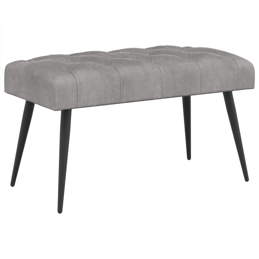 Bank met knoopverstelling Lichtgrijs 80 x 40 x 46 cm Fluweel