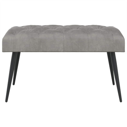 Bank met knoopverstelling Lichtgrijs 80 x 40 x 46 cm Fluweel