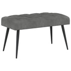 Bank 80x40x46 cm fluweel donkergrijs
