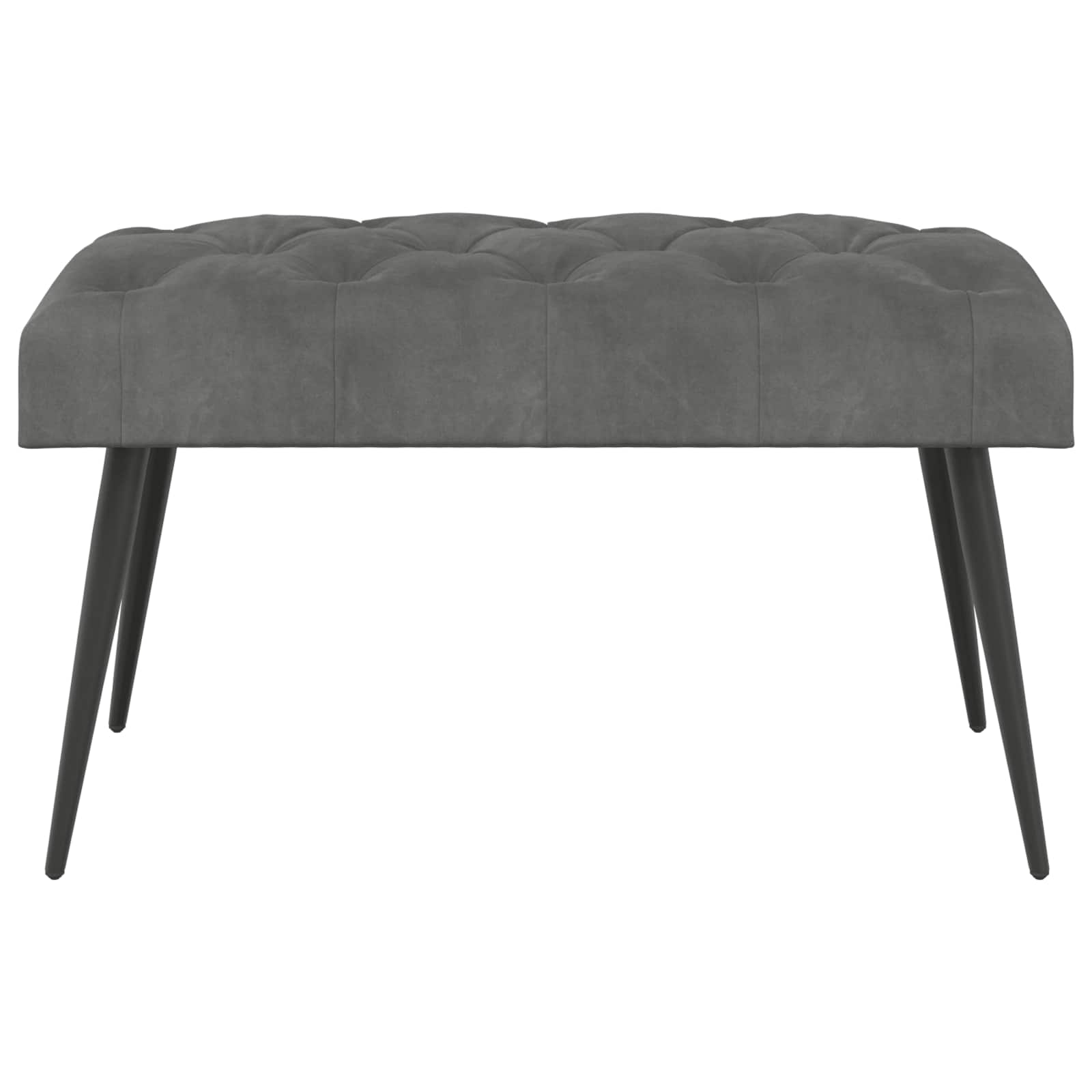 Bank met knoopverstelling Donkergrijs 80 x 40 x 46 cm Fluweel