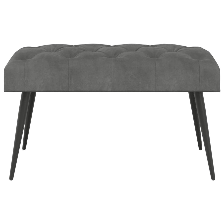 Bank met knoopverstelling Donkergrijs 80 x 40 x 46 cm Fluweel
