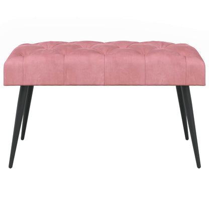 Bank met knoopverstelling Roze 80 x 40 x 46 cm Fluweel