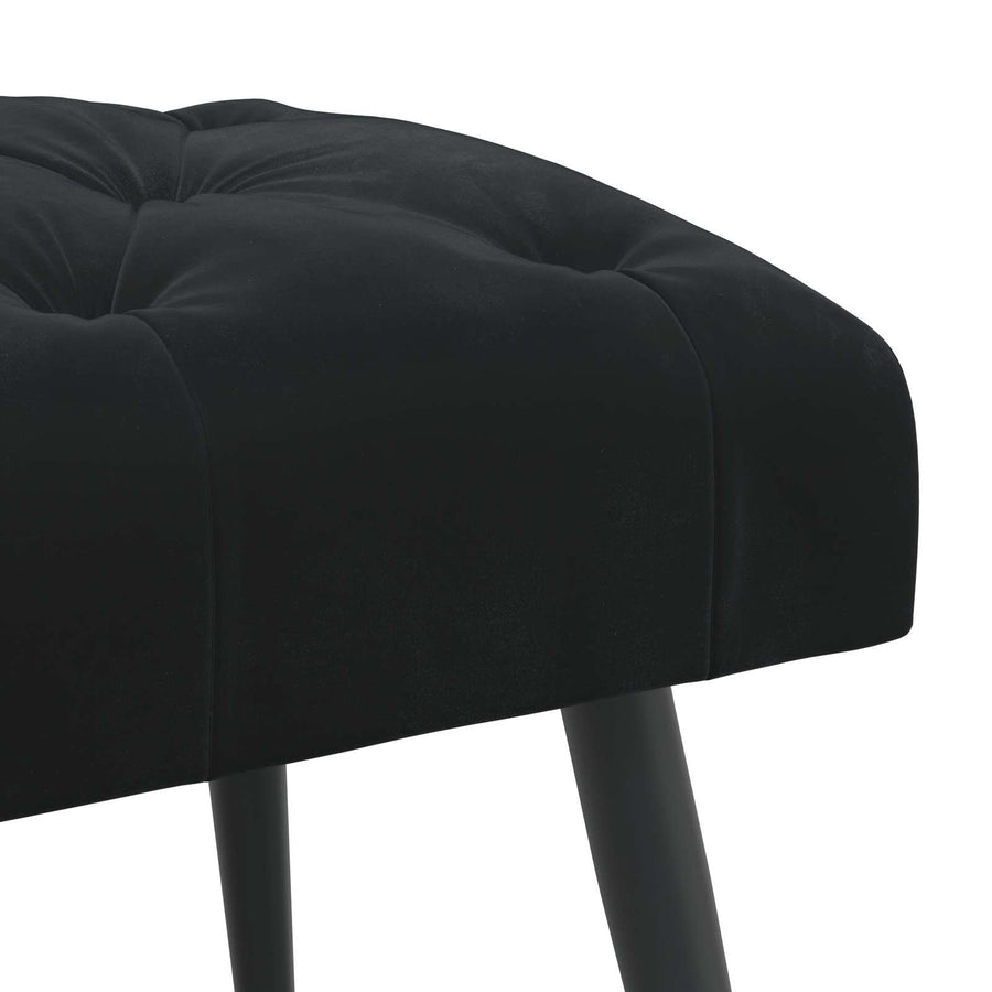 Bank met knoopverstelling Zwart 80 x 40 x 46 cm Fluweel