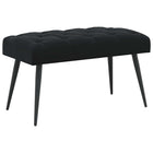 Bank fluweel zwart 80x40x46 cm
