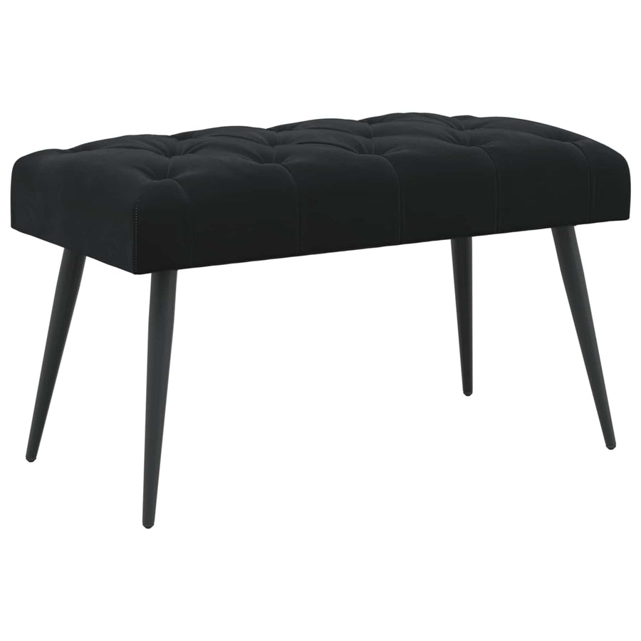 Bank met knoopverstelling Zwart 80 x 40 x 46 cm Fluweel