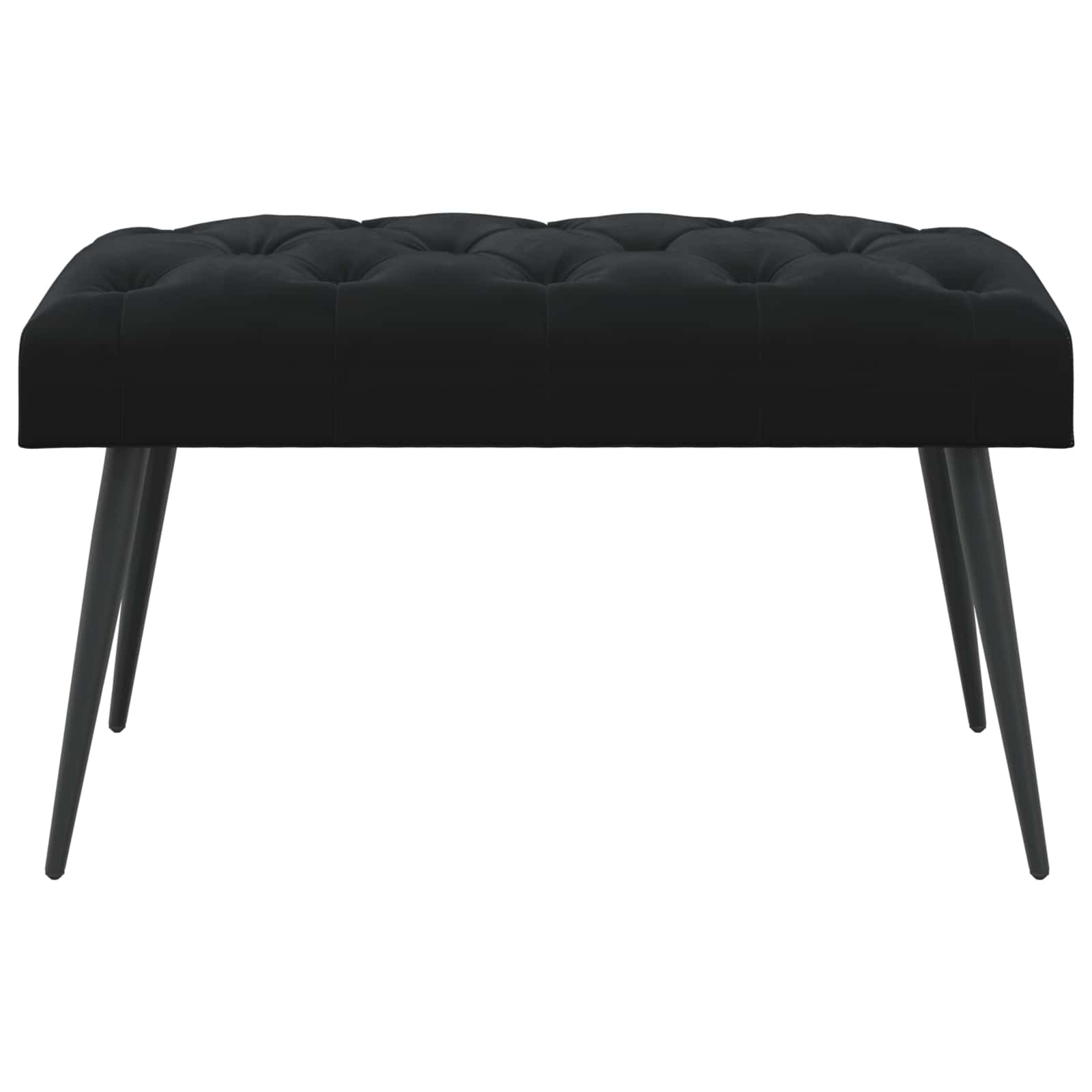 Bank met knoopverstelling Zwart 80 x 40 x 46 cm Fluweel
