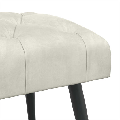 Bank met knoopverstelling Crèmekleurig 80 x 40 x 46 cm Fluweel