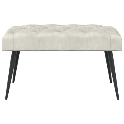 Bank met knoopverstelling Crèmekleurig 80 x 40 x 46 cm Fluweel