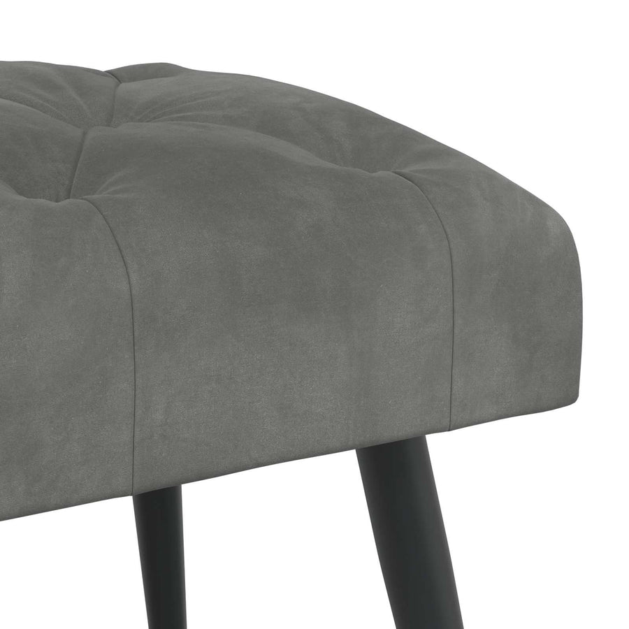 Bank met knoopverstelling Donkergrijs 110 x 40 x 46 cm Fluweel