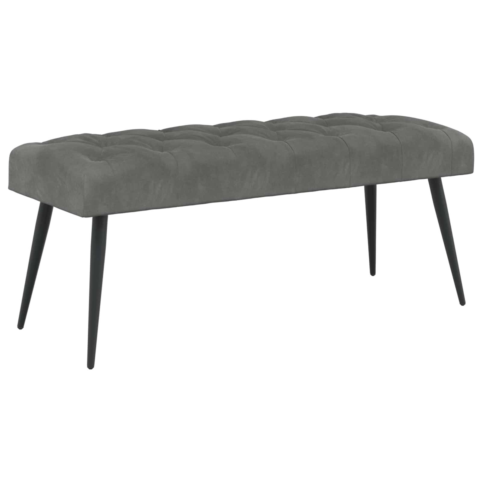 Bank met knoopverstelling Donkergrijs 110 x 40 x 46 cm Fluweel