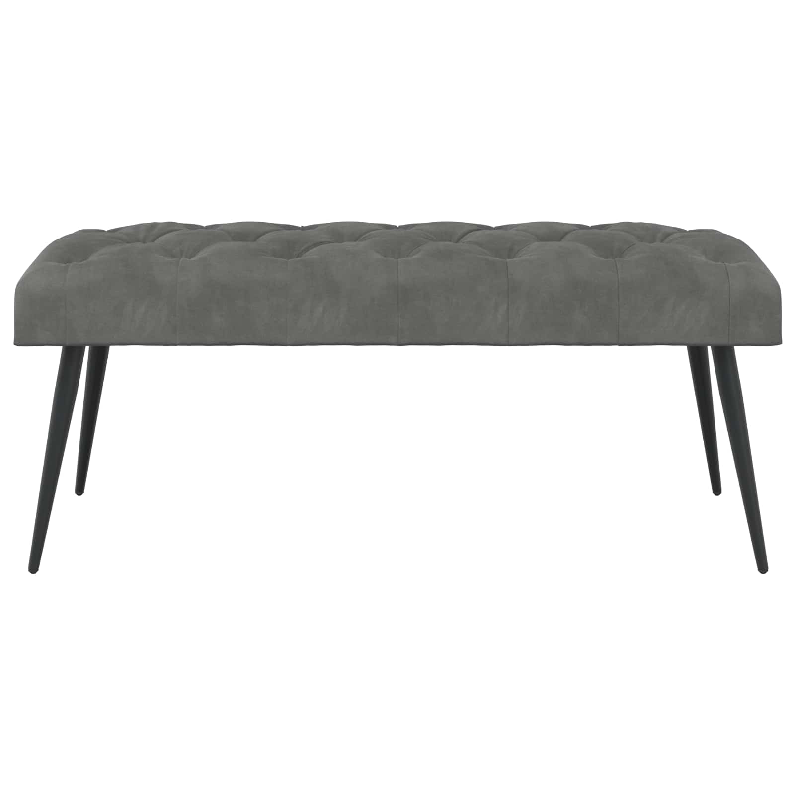 Bank met knoopverstelling Donkergrijs 110 x 40 x 46 cm Fluweel