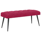 Bank wijnrood 110x40x46 cm fluweel