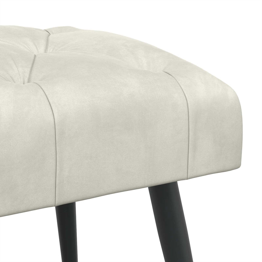 Bank met knoopverstelling Crèmekleurig 110 x 40 x 46 cm Fluweel