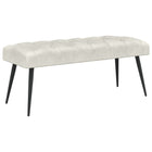 Bank 110x40x46 cm crèmekleurig fluweel