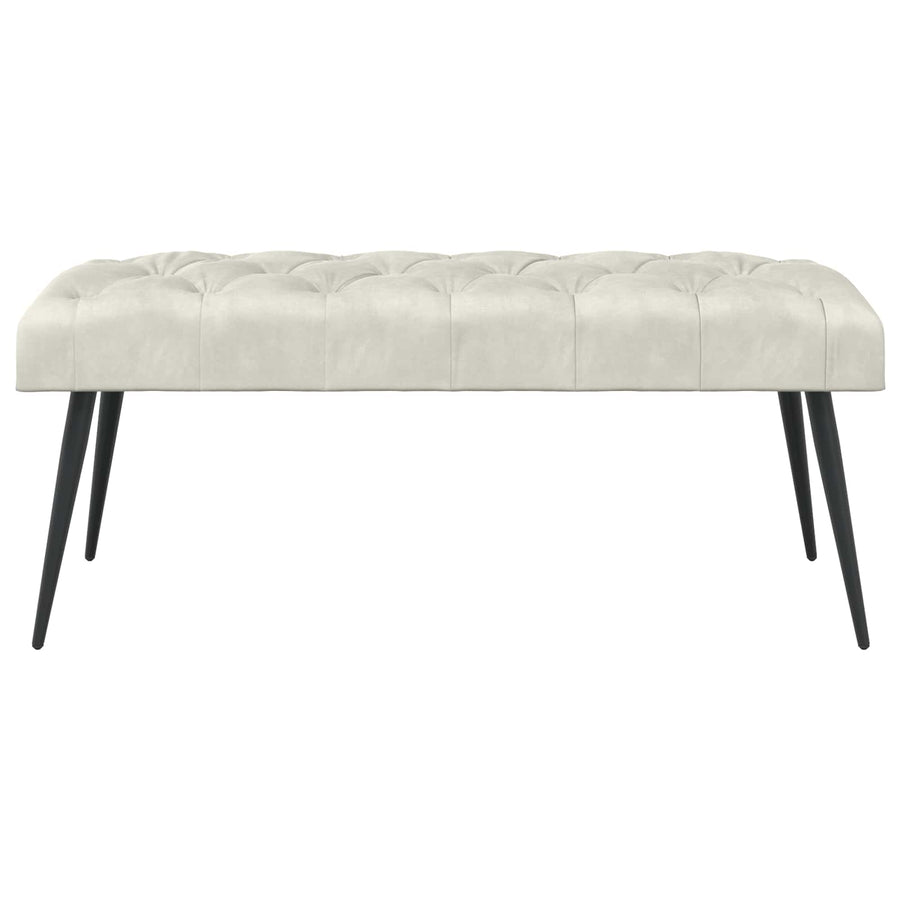 Bank met knoopverstelling Crèmekleurig 110 x 40 x 46 cm Fluweel