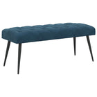 Bank blauw 110x40x46 cm fluweel knoopverstelling