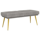 Bank lichtgrijs fluweel 120x45x46 cm